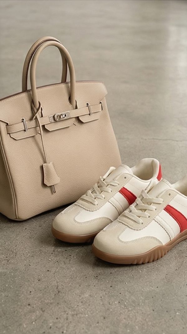 Białe Sneakersy z Czerwonym Paskiem