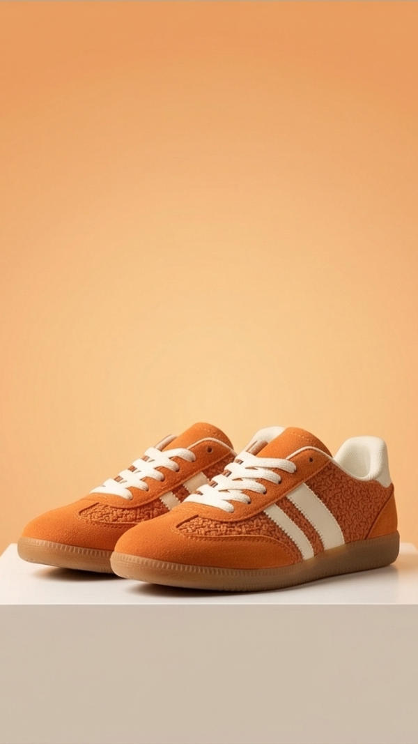Pomarańczowe Sneakersy Retro
