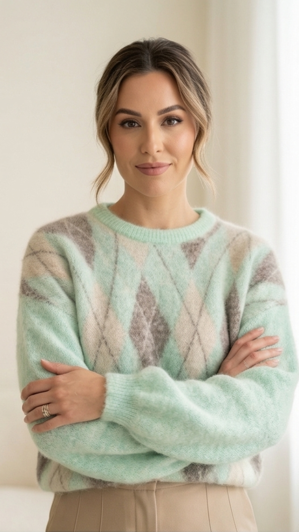Sweter w romby