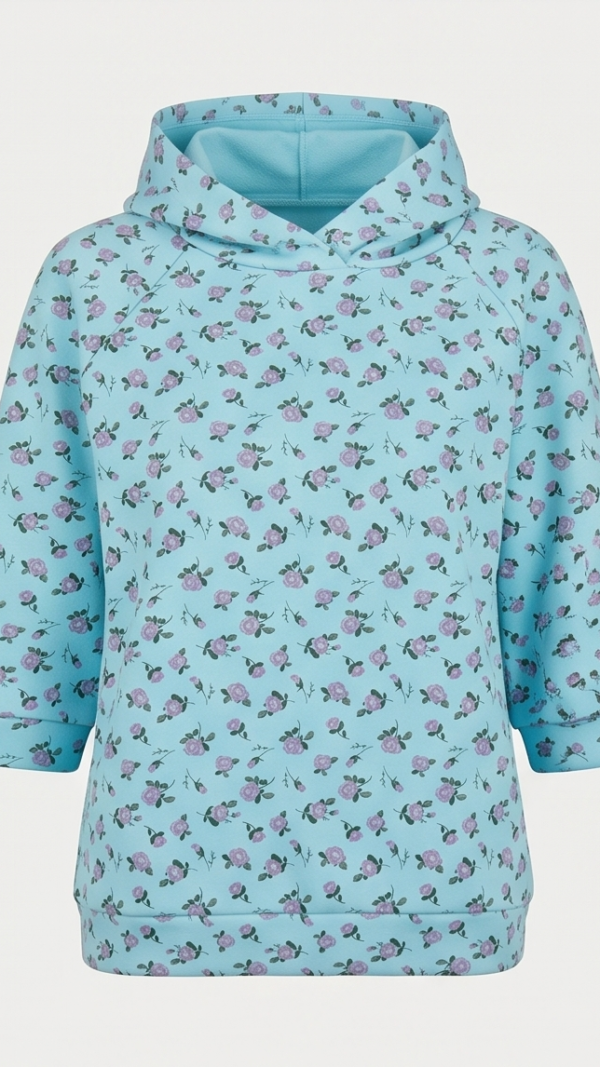 Bluza z rękawem 3/4 i kapturem