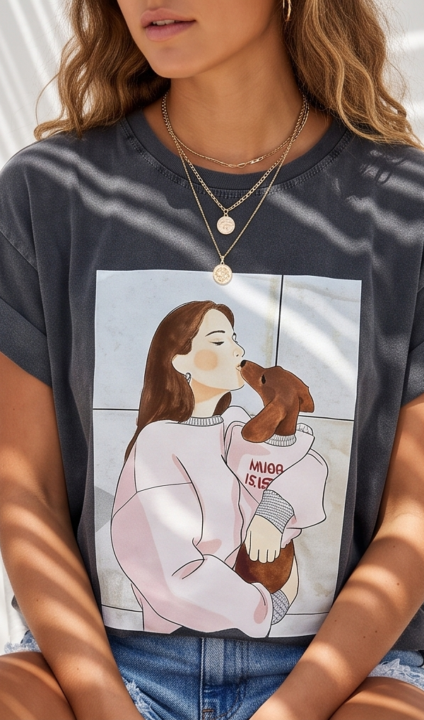 T-shirt z artystycznym nadrukiem