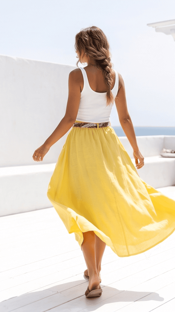 Spódnica lniana – yellow