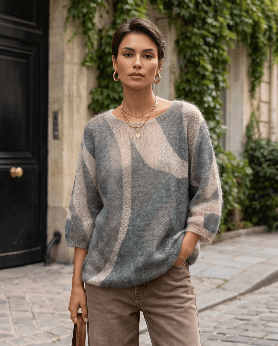 Sweter 75% Moher - odcienie turkusu