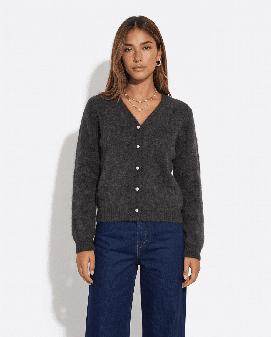 Sweter 90% wełna z kaszmirem i jedwabiem - obrazek 4