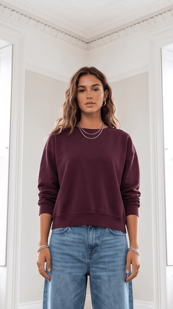 Bluza bordo z bawełny