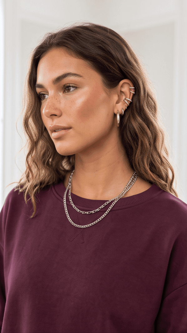 Bluza bordo z bawełny