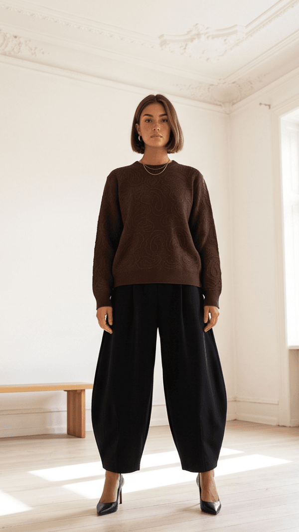 Sweter z wyszywanym wzorem