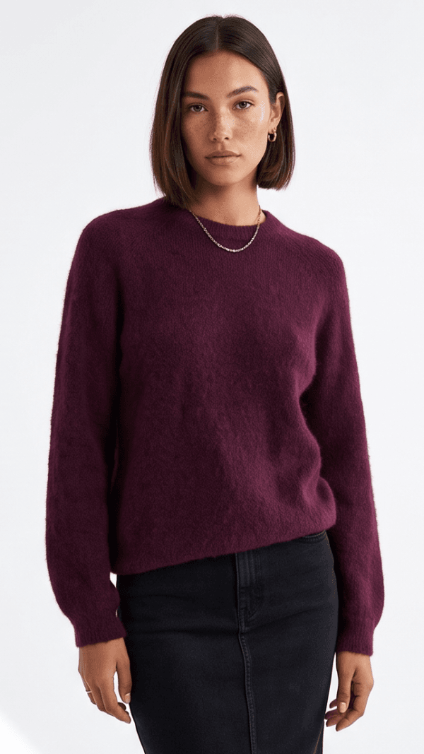 Sweter baby alpaka – śliwkowy