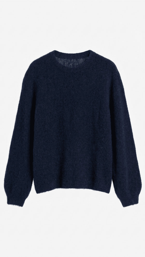 Klasyczny sweter z  alpaką – granat