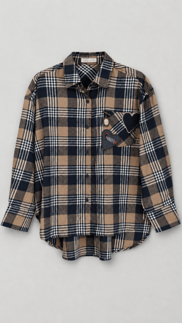 Flanelowa koszula w kratę – granat