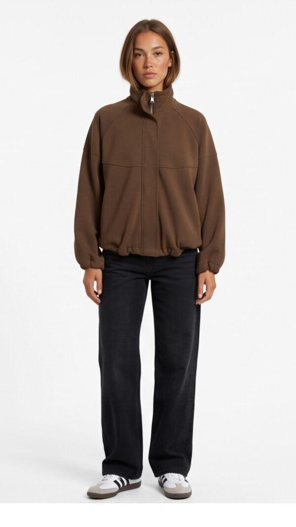 Bluza bomberka soft touch – mleczna czekolada